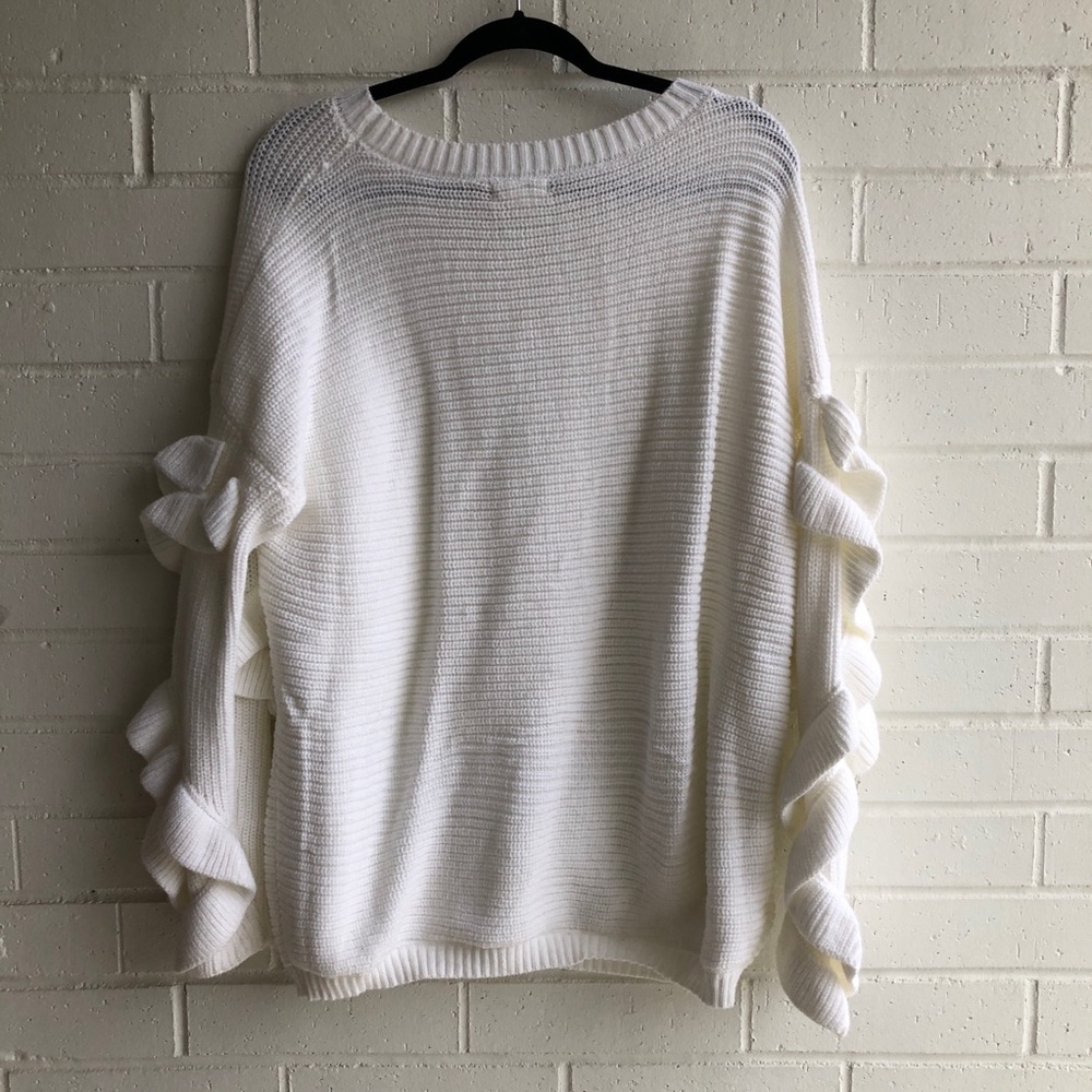 Main Strip Ruffle Sleeve Sweater - Picture 4 of 5